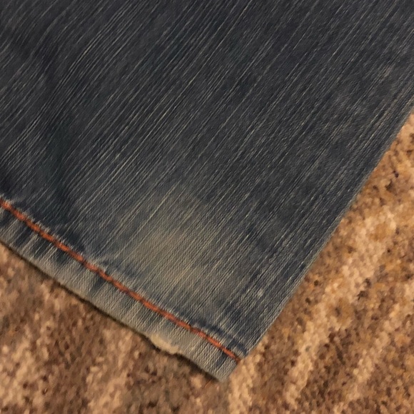 STRAIGHT FLAP RED/ORANGE STITCH MENS JEAN - Picture 6 of 16